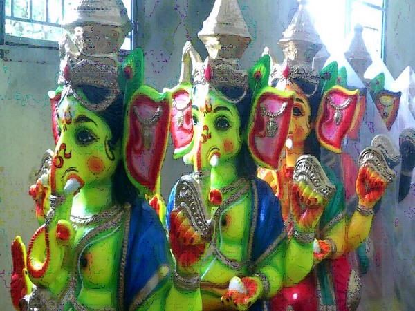 A visual of eco-friendly statues in Coimbatore on Wednesday Photo/ANI