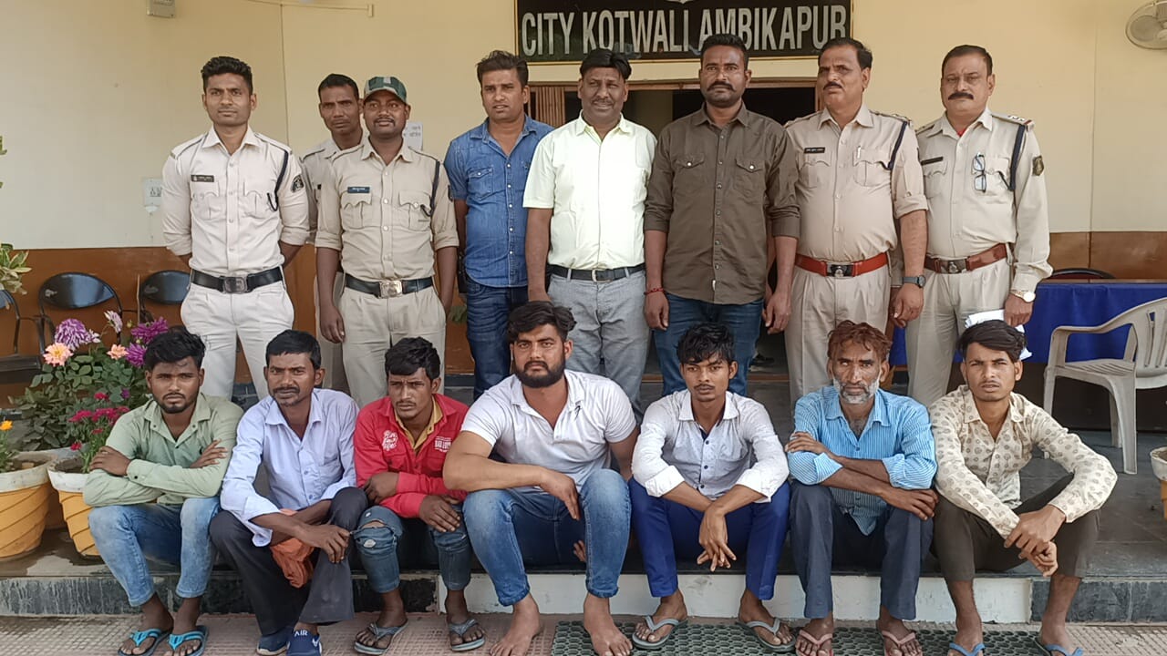 Visual of Surjuga police with the accused persons (Photo/ANI) 