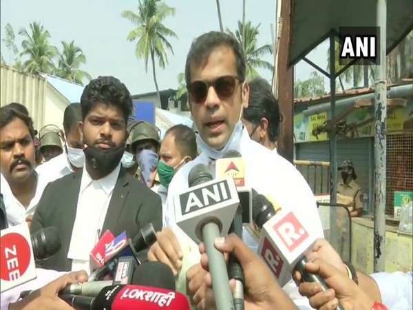 Gaurav Parker speaking to reporters in Raigad on Wednesday.