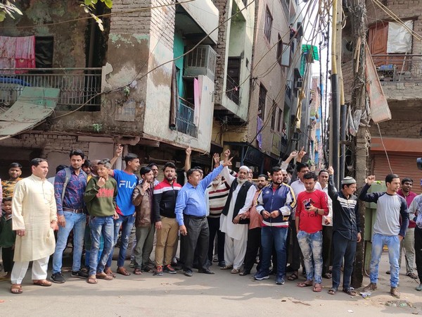 A visual of the people at the North East Delhi's Gautampuri.  