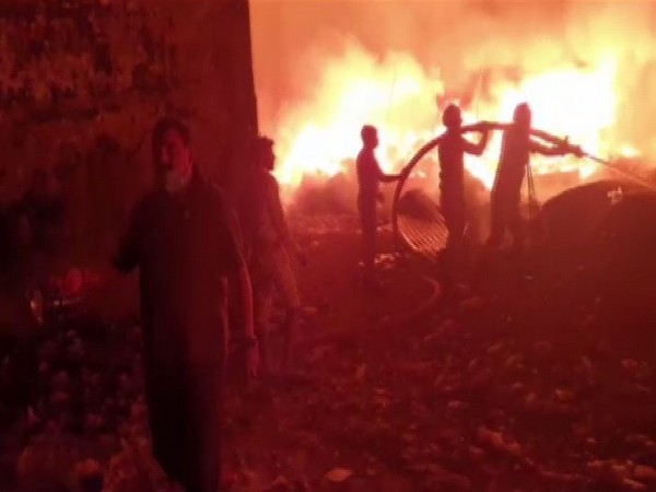 Visual of fire in Ghaziabad's Bhopura. (Photo/ANI)