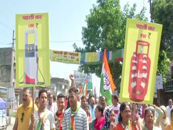 Visual of protests in Dehradun (Photo/ANI)