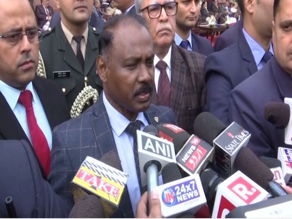 Lieutenant Governor GC Murmu speaking to reporters in Jammu on Wednesday. Photo/ANI