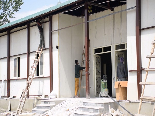 Ongoing construction work at the 200-bed Covid Hospital (Photo/ANI)