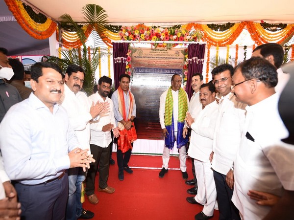 IT and Industries KT Rama Rao and State Labour Minister Malla Reddy laid the foundation stone of Gateway IT Park (Photo/Twitter)