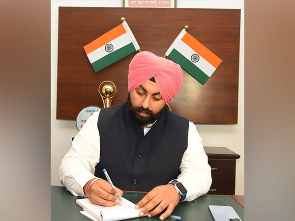 Punjab Mines and Geology Minister Harjot Singh Bains (Photo/ANI)