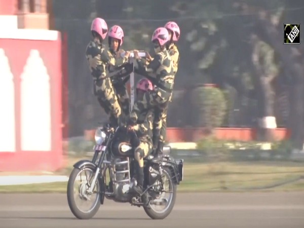 Visual of practice of BSF's all women contingent 'Seema Bhawani' (Photo/ANI)
