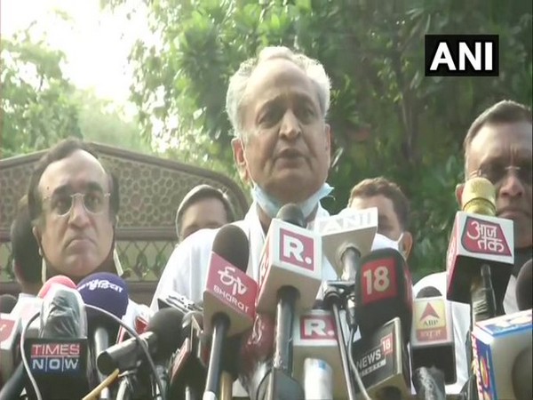 Rajasthan Chief Minister Ashok Gehlot speaking to media in Jaipur on Friday.
