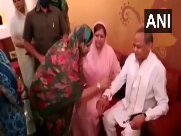 Women MLAs on Monday tied rakhi to Chief Minister Ashok Gehlot at Hotel Suryagarh in Jaisalmer on the occasion of Raksha Bandhan.