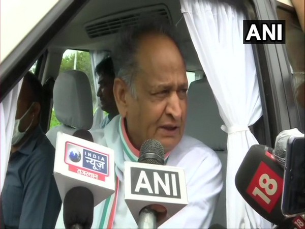 Rajasthan Chief Minister Ashok Gehlot speaking to media in Jaipur on Tuesday. (Photo/ANI)