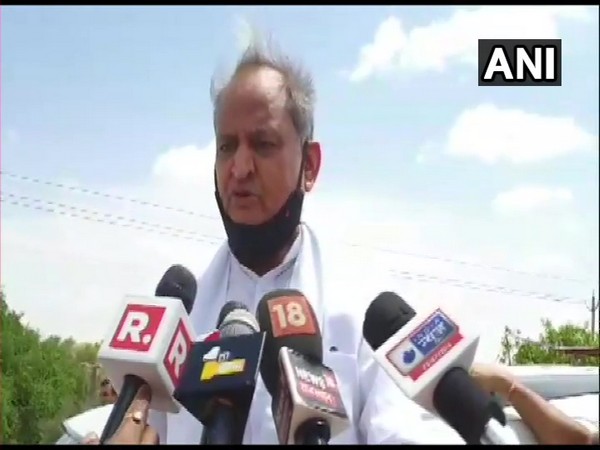 Rajasthan Chief Minister Ashok Gehlot speaking to media in Jaisalmer on Saturday. (Photo/ANI)