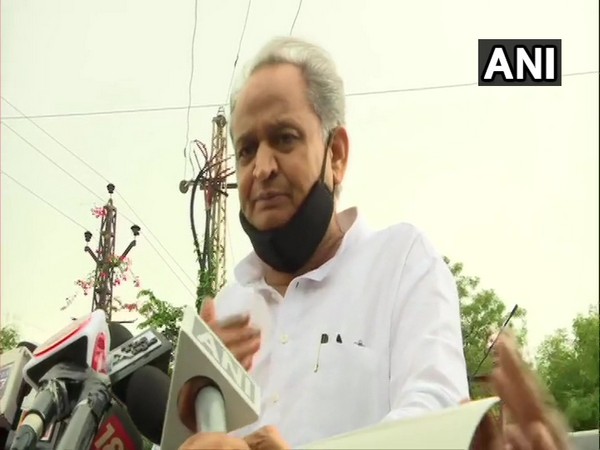 Rajasthan Chief Minister Ashok Gehlot speaking to media on Thursday. (Photo/ANI)