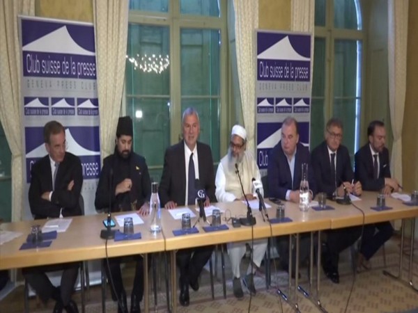 Several EU members and Indian Muslim clerics addressed a joint press conference in Geneva on Sunday. (Photo/ANI)