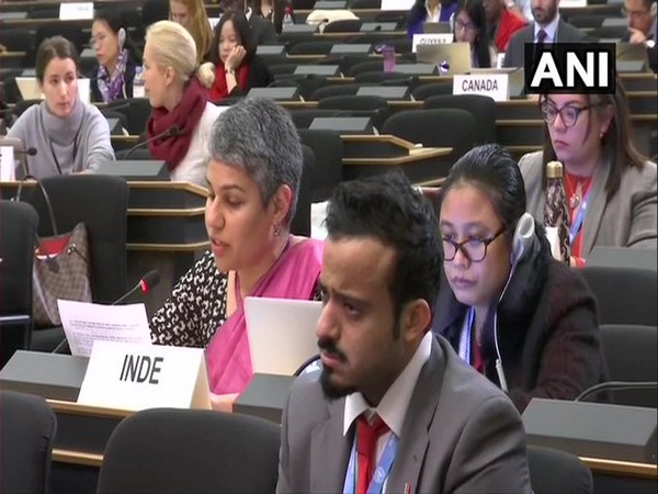 Rachita Bhandari, Director, (Indo-Pacific-I), MEA, speaking at the UNHRC in Geneva