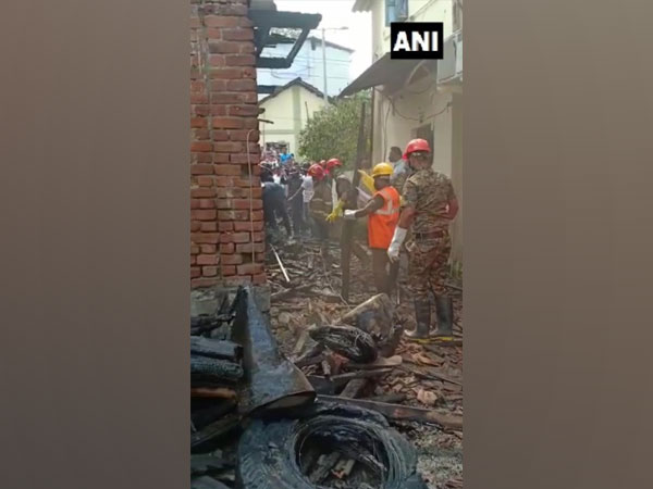 House collapsed in Desai village, Shilphata in Thane. (Photo/ANI)