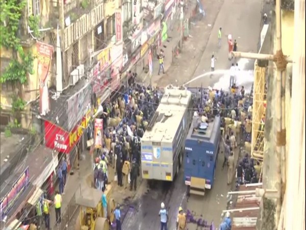 Police used water cannon on BJP workers (Photo/ANI)