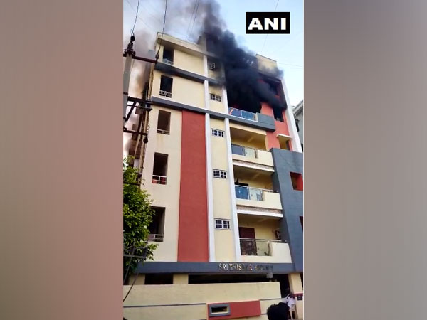 Fire due to gas leak in Tirupati apartment (Photo/ANI) 