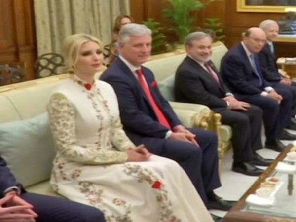 Ivanka Trump for the banquet at Rashtrapati Bhavan on Tuesday. Photo/ANI