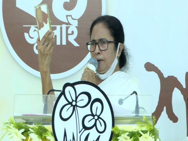 West Bengal Chief Minister Mamata Banerjee virtually addressing the people on the occasion of Martyr's Day, in Kolkata on Wednesday . [Photo/ANI]