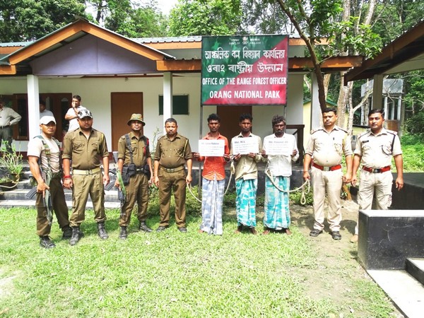 Police and forest officials arrested three tiger poachers near Assam's Orang National Park (Photo/ANI)