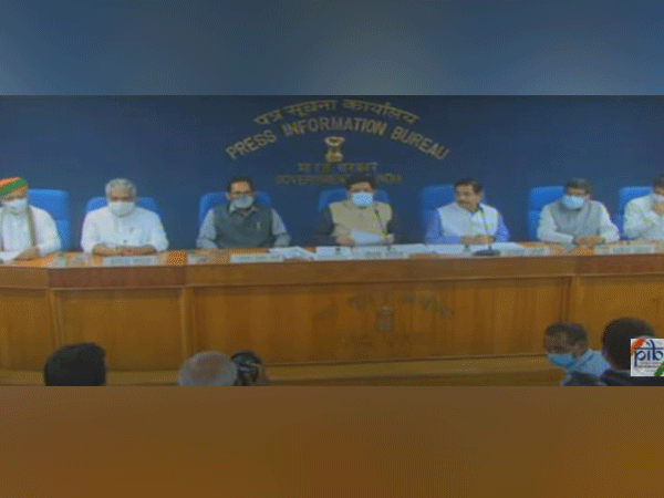 Union Ministers briefing the media in New Delhi on Thursday. [Photo/ANI]