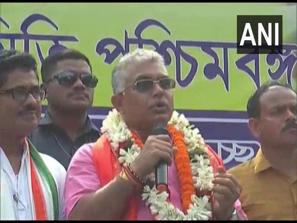 West Bengal BJP unit chief Dilip Ghosh addressing at a 'Gopa Ashtami' programme in Burdwan on Monday