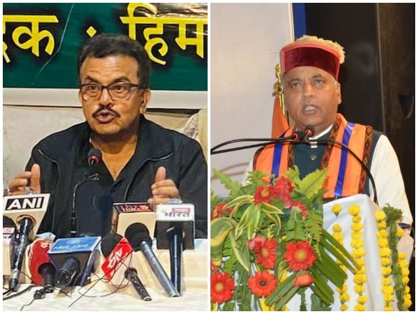AICC spokesperson Sanjay Nirupam and Himachal Pradesh Chief Minister and BJP leader Jairam Thakur (Photo/ANI)