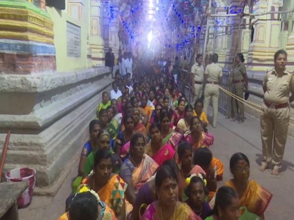 Women devotees thronged Arulmigu Ramanathaswamy temple to celebrate Arudra Darisanam festival in Tamil Nadu [Photo/ANI]
