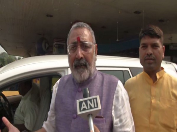 Union Minister Giriraj Singh speaking to ANI in Patna on Monday. Photo/ANI