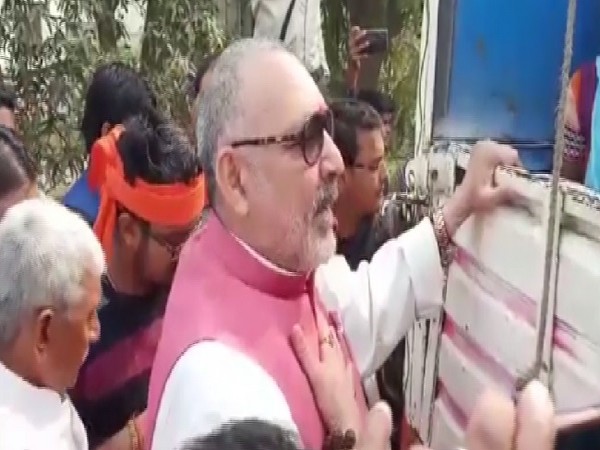 Union Minister in Begusarai, Bihar, on Friday. Photo/ANI