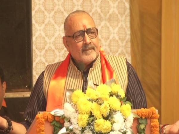 Union Minister Giriraj Singh addressing an event in New Delhi on Sunday. Photo/ANI