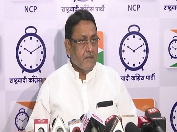 Maharashtra Minister Nawab Malik interacts with reporters in Mumbai (Photo/ANI) 