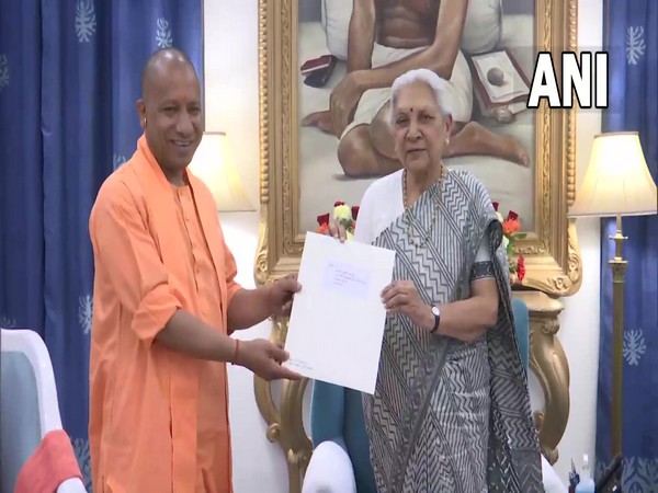 Uttar Pradesh CM-designate Yogi Adityanath meets Governor Anandiben Patel (Photo/ANI)