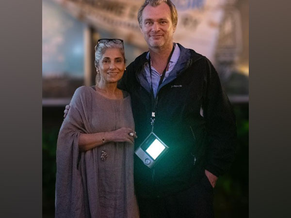 Filmmaker Christopher Nolan with Bollywood veteran actor Dimple Kapadia (Image Source: Instagram)