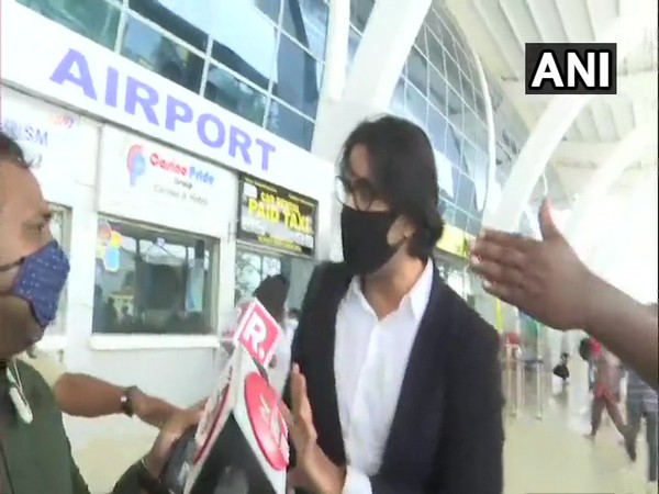 Goa-based hotelier Gaurav Arya at Goa airport on Sunday. (Photo/ANI)