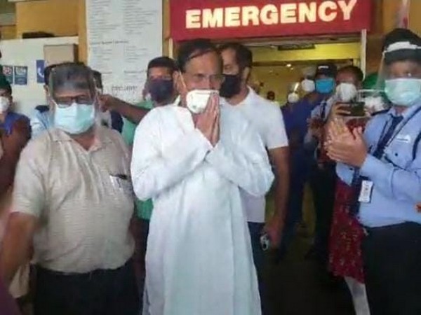 Shripad Naik, who had tested positive for COVID-19, has been discharged from the Manipal Hospital in Goa. (Photo/ANI)