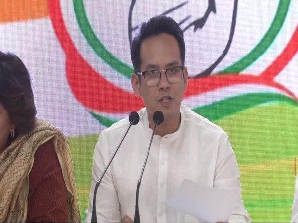 Congress spokesperson Gaurav Gogoi speaking to reporters in New Delhi on Tuesday. Photo/ANI