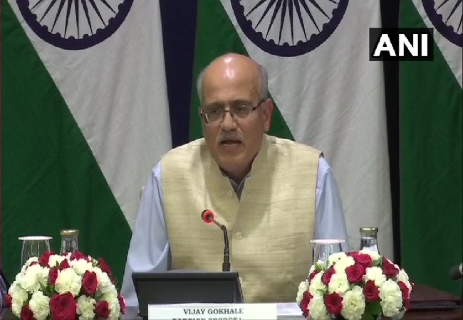 Foreign Secretary Vijay Gokhale speaking at a press conference in New Delhi on Thursday. Photo/ANI