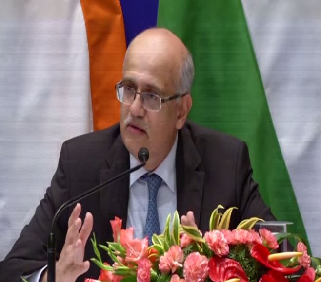 Foreign Secretary Vijay Gokhale addressing media in Chennai on Friday.