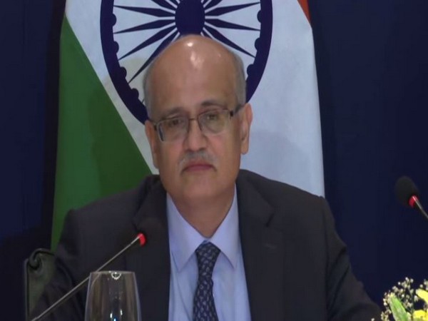 Foreign Secretary Vikay Gokhale speaking during a press briefing on Saturday in New Delhi. Photo/ANI
