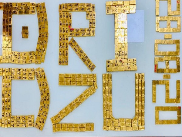A visual of the gold bars seized at the New Delhi Railway Station on Friday.