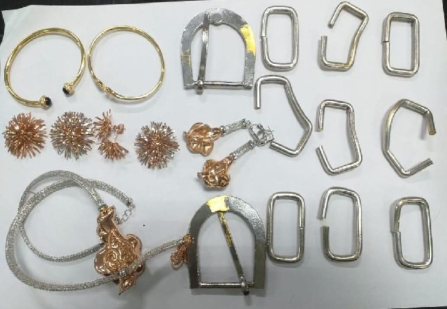 Gold caught by customs department at Rajeev Gandhi International Airport in Hyderabad on Friday Photo/ANI.