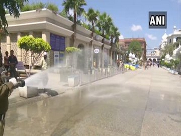 Golden Temple premises disinfected amid Covid-19 outbreak. Photo/ANI