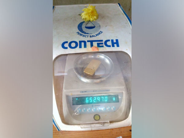 Directorate Revenue Intelligence recovered 652.95 grams gold from a passenger at RGI Airport on October 14. Photo/ANI