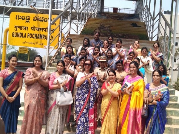 Women staff at Gundla Pochampally Railway Station (Photo/ANI)