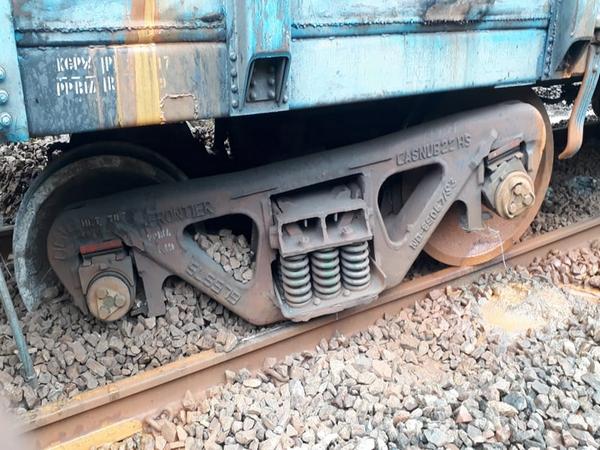 The goods train derailed between Jeypore and Chhatriput on Monday. Photo/ANI