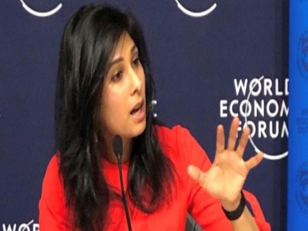 IMF Chief Economist Gita Gopinath at World Economic Forum, Davos, Switzerland, on Monday.