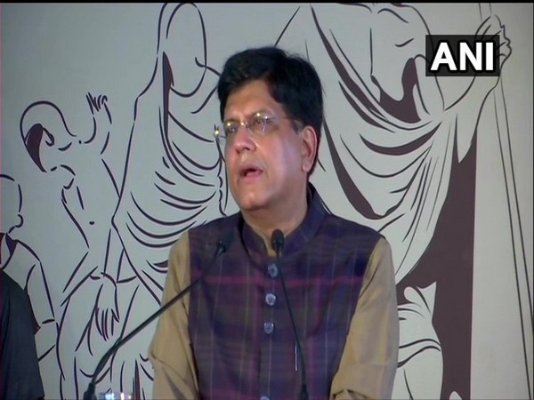 Railways Minister Piyush Goyal speaking at the Vande Bharat flag-off event in New Delhi on Thursday. 