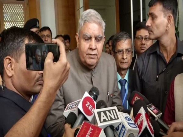 West Bengal Governor Jagdeep Dhankhar speaks to media in Kolkata on Thursday [Photo/ANI]