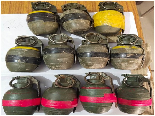 A visual of the grenades seized by Punjab Police. 